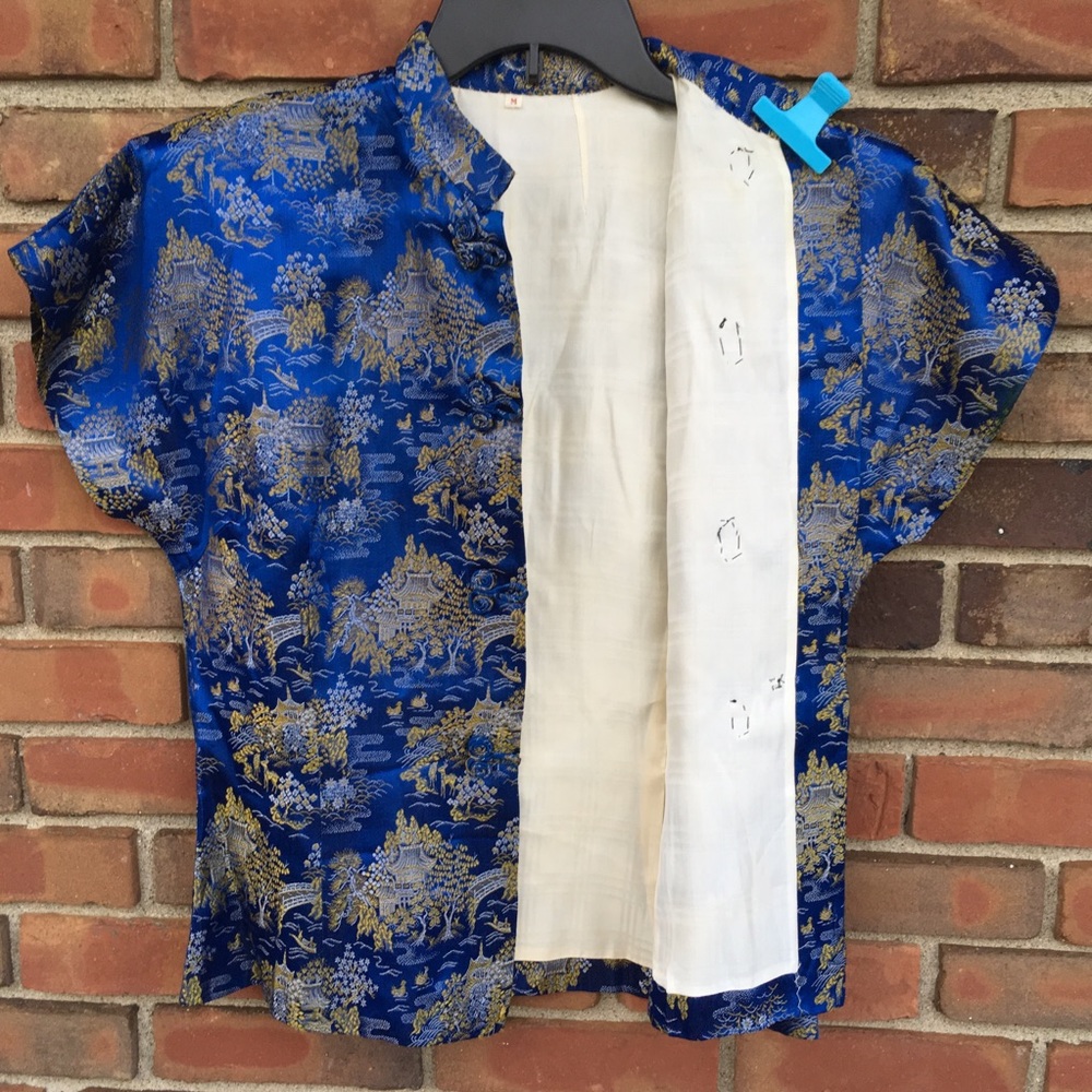 Vintage Authentic Chinese Mandarin Shirt Tunic Med - Picture 5 of 11